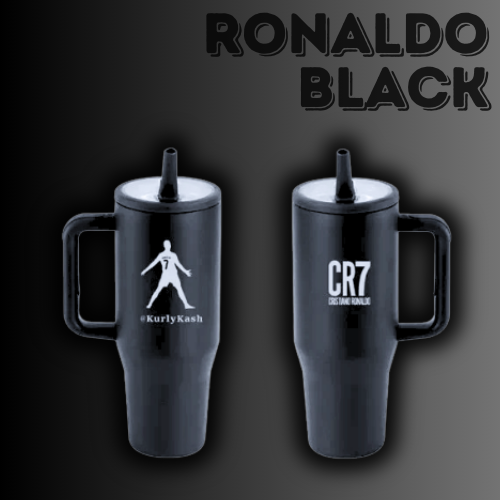 Ronaldo Stainless Steel 40oz (1182 mls) Tumbler w/Handle (Black)