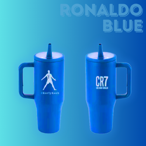 Ronaldo Stainless Steel 40oz (1182 mls) Tumbler w/Handle (Blue)